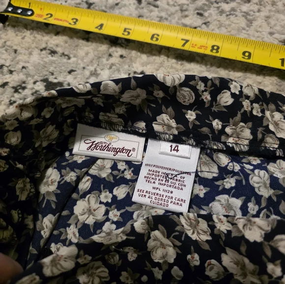 Vintage Worthington Pleated Maxi Skirt Floral Womens 14 Cottage Core Festival - Picture 5 of 5